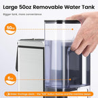 Single Serve Coffee Maker for K-Cup Pod and Grounds, Hot and Iced Coffee Maker, 6 to 14oz Brew Sizes, 50oz Removable Reservoir, Strong Button Feature, Fit 6.5" Mugs, Stainless Steel, Black