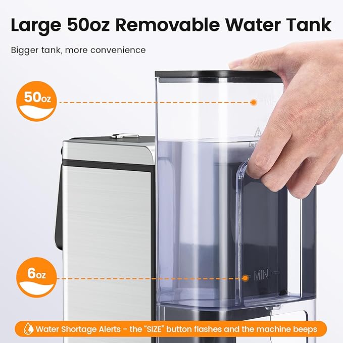 Single Serve Coffee Maker for K-Cup Pod and Grounds, Hot and Iced Coffee Maker, 6 to 14oz Brew Sizes, 50oz Removable Reservoir, Strong Button Feature, Fit 6.5" Mugs, Stainless Steel, Black