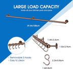 ROTHLEY 39.4 Inch Stainless Steel Wall Mounted Hanging Pot and Pan Rack with Adjustable S Hooks, Antique Copper