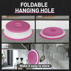 Collapsible Microwave Splatter Cover for Food, Vented Microwave Lid with Hook Hole, Splatter Guard for Plate Dish Bowl, Vegetable Fruit Colander Multi-function Kitchen Gadget (Purple)