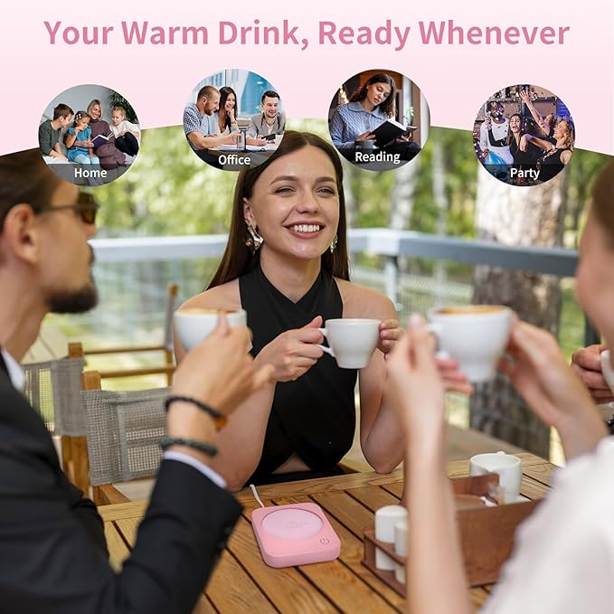 VOBAGA Mug Warmer & Coffee Mug Warmer with 4 Hours Auto Shut-Off, Coffee Warmer Plate for Office Home Desk Use with 3 Temperature Settings, Cup Warmer for Cocoa, Tea, Milk, Water, Coffee Gifts(No Cup)