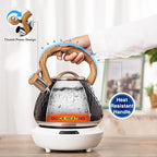 Tea Kettle, Toptier Teapot Whistling Kettle with Wood Pattern Handle Loud Whistle, Food Grade Stainless Steel Tea Pot for Stovetops Induction Diamond Design Water Kettle, 2.7-Quart Black