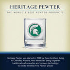 Heritage Pewter Michigan State Double Old Fashion | Double Rocks Glass 14 OZ for Liquor | Expertly Crafted Pewter Glass
