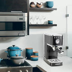 CHULUX Slim Espresso Machine with Milk Frother Steam Wand, 20 Bar Professional Italian Pump Espresso Coffee Machine for Home Cappuccino & Latte Maker, Black