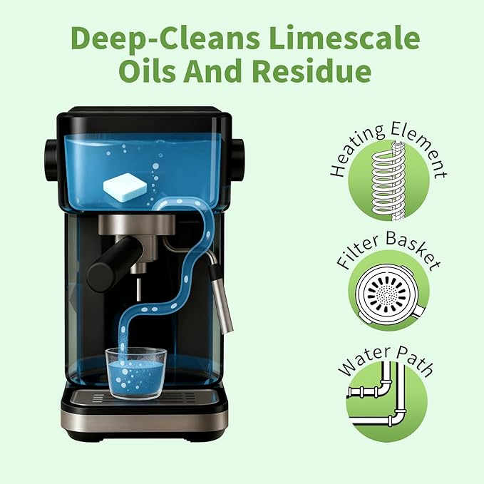 Coffee Maker Cleaner, Coffee Maker Cleaner Tablets Compatible With Nespresso, Keurig, Ninja and more Major Brands, Descaler for Coffee Machine 12 Pack