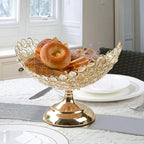 Crystal Fruit Bowl for Table Centerpiece, Snack and Dessert Holder, Elegant Crystal Bowl for Party Table (Gold, Ship Type)