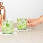 Restaurantware-Vetri 10 Ounce Old Fashioned Glasses, 6 Dishwashable Whiskey Glasses - No-Lead, Durable, Green Glass Tumblers For Scotch, For Drinking Liquor, Cocktail, Bourbon, Cognac, And More