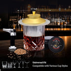 Cocktail Smoker Kit with Torch, 2 Pack Whiskey Smoker Kit Metal Old Fashioned Smoker kit, Birthday Bourbon Whiskey Gifts for Men Dad Husband, 4.7in Expansion Disk, 6 Flavors Wood Chips(No Butane)