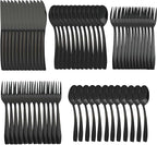 Black 60 Piece Silverware Set,Stainless Steel Flatware Set for 12,18/0 Rust-Proof Cutlery Set with Forks & Spoons,Mirror Polished Dishwasher Safe - Heavy Duty Tableware for Home & Dining