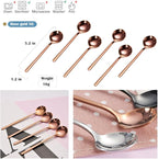 Sweejar Rose Gold 12 Pcs Mini Tea & Espresso Spoons, 5.2 Inch, Stainless Steel, Cappuccino & Dessert Spoons, Frosted Handle