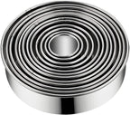 Round Cookie Biscuit Cutter Set, 12 Graduated Circle Pastry Cutters, Heavy Duty Commercial Grade 18/8 304 Stainless Steel Cookie And Dough Cutters
