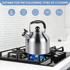 Tea Kettle for Stove Top,304 Stainless Steel Tea Kettles,4L/4.2QT Tea Kettles for Kitchen,Camping,Traveling,Portable,Fast to Boil