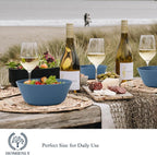 Homienly Wheat Straw Bowls - 36 Oz Soup Bowl Set 6 Unbreakable Dinnerware, Microwave and Dishwasher Safe Bowls, Alternative to Plastic Bowl Reusable, Bowls for Kitchen, Soup, Dinner, Pho(Navy Blue)