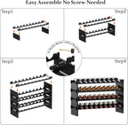 Bambloom Wine Rack Freestanding Floor, Stackable Wine Bottle Storage, Wooden Free Standing Wine Stand Organizer for Kitchen,Cellar. 36 Bottles Wine Holder Display Shelves for Champagne (Black)