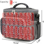 FlowFly Insulated Reusable Lunch Bag Adult Large Lunch Box for Women and Men with Adjustable Shoulder Strap,Front Zipper Pocket and Dual Large Mesh Side Pockets,Alphabet