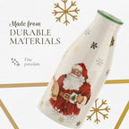 Spode Christmas Tree Plate and Bottle Set (2-Piece) - 8.5" Porcelain Cookies for Santa Plate & 10 Oz Holiday-Themed Jug, Dishwasher Safe Festive Collectible Seasonal Gift Set