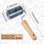 Tianman Rolling Pin Pizza Roller, Marble Roller Non-Stick T-Type, For Cake Baking Tortilla Fudge Pizza Cookies and Other Kitchen Baking Cooking (Type 3 Black).
