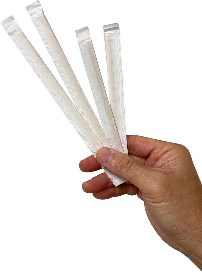1000 Count | KingSeal Individually Paper Wrapped Bamboo Coffee Stir Sticks, 5.5 inches, Square End, 100% Renewable and Biodegradable - 2 Boxes x 500