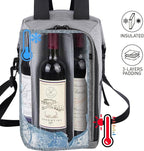 ALLCAMP 4 Bottle Wine Gift Bag - Insulated Tote Cooler, Adjustable Strap, Includes 4 Wine Glasses, Napkins & Corkscrew, Portable Travel Gifting(Gray)