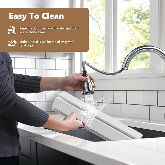 Large Stone Drying Mat for Kitchen Counter, 24"(L)×16"(W), Foldable Diatomaceous Earth Mat, Fast Drying & Absorbent Pad for Dishes, Bottles, Cups, Bathroom & Any Countertop (White)