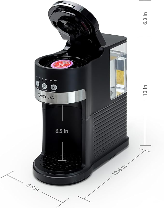 Single Serve Coffee Maker for Pods & Ground Coffee, 6 to 14oz Brew Sizes, Strong Brew Option, Fast Brewing, Compact Design with Removable 40oz Reservoir, Travel Mug Friendly, christmas gift