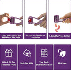 Grape Cutter,Stainless Steel Blades Quarter Grape Slicer with 4 Pieces Cutter for Toddlers Vegetable Fruit Salad,Slicer Kitchen Tomato Cherry Strawberry- Purple