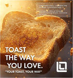 Livwell Matte 2-Slice Smart Touch Toaster with Color Screen Display - Kitchen Gifts - 6 Browning Levels, Timer Countdown, Adjustable Settings for Bagels, Gluten-Free & Multigrain Bread (Matte Black)