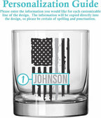 Blue Ridge Mountain Gifts - Thin Grey Line Whiskey Glass - Personalized Corrections Officer Glass, Thin Silver Line Gift, Security Personnel Gift, Prison Guard, Border Patrol Support