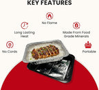 Self-Heating Buffet Kit – Flameless Food Warmer Set for Parties – Includes 4 Trays, 4 Half-Size Heat Pads & Foil Pans – Keeps Hot Food Hot for up to 3 Hours – Gel Fuel Can Alternative