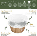 7" Extra-Deep Aluminum Foil Pans with Integrated Handles and Snap-On Lids (5 pcs) | 2X Thickness Heavy-Duty Reusable Tin for Baking and Cooking