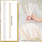 Amyhill 1000 Pcs Individually Wrapped Wooden Coffee Stirrers, Disposable Coffee Stir Sticks Round End Sticks Bulk Wood Stirrers for Cocktail Hot Drinks Restaurant Bar Home Office (5.5 Inch)