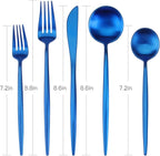 SHARECOOK Matte Blue Silverware, 20-Piece Stainless Steel Satin Finish Flatware Service for 4, Kitchen Utensil Set, Tableware Cutlery for Home and Restaurant