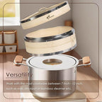 Stainless Steel Steamer Adapter, Fits 7 to 12 Inch Bamboo Steamer Basket, Steaming Ring for Asian Food, Cooking Dumpling, Dim Sum, Rice, Veggies, Vegetable, Chinese Steam Pot