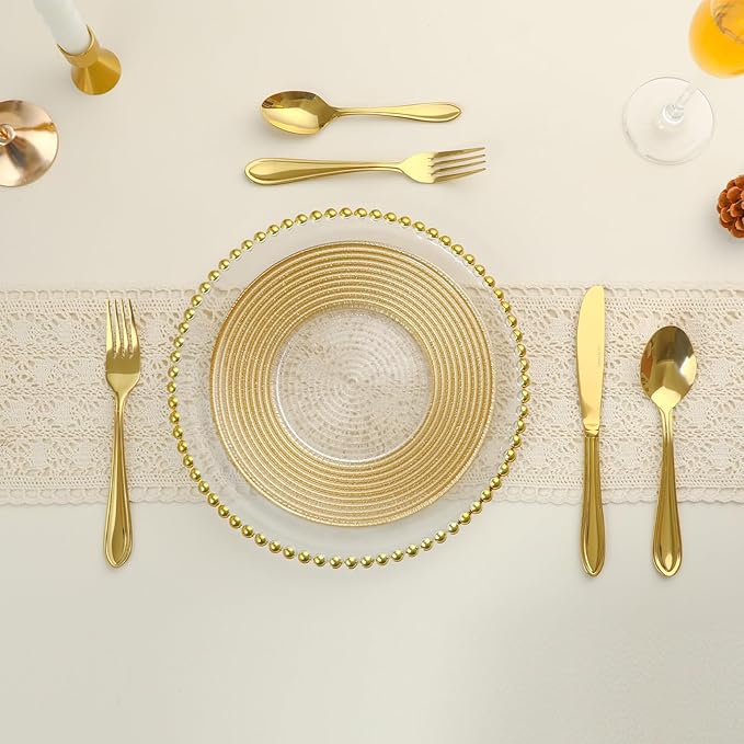 Gold Silverware Set, 30 Piece Flatware Cutlery Set for 6,18/0 Stainless Steel Utensils,Mirror Polished Modern Tableware for Home & Kitchen Dining Wedding, Party