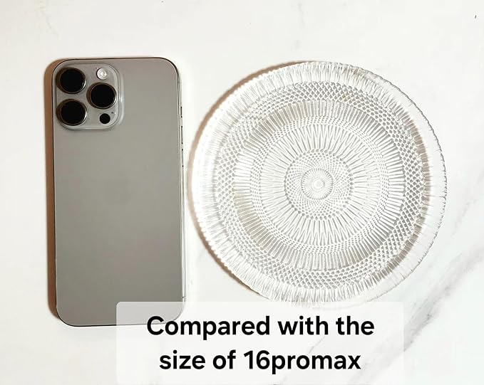 Dessert Plates - 6 Inch/15cm Handblown Glass Plates Set of 6 - Small Decorative Salad and Dessert Plates, Clear Glass Dinner Plates for Appetizers, Salads, and Small Meals