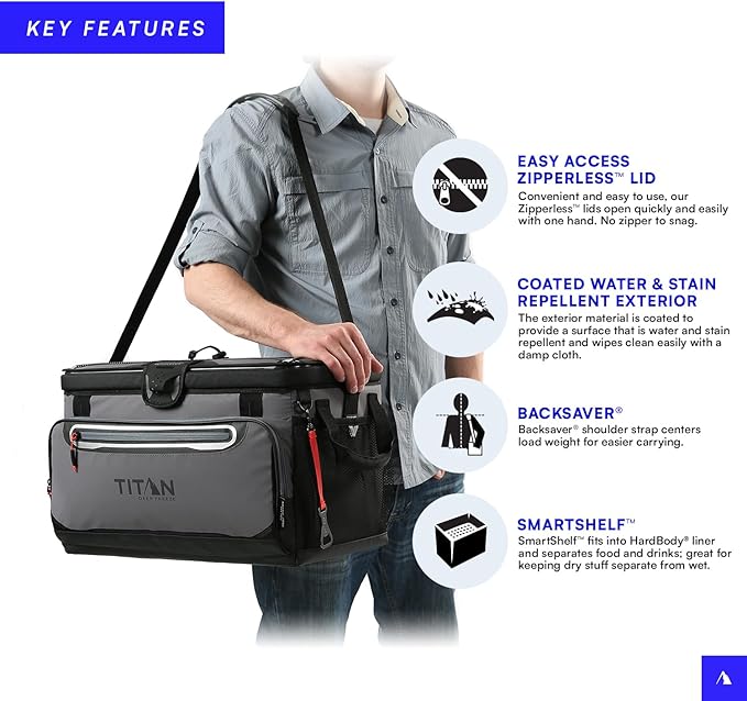 Titan by Arctic Zone 30 Can Zipperless Soft Cooler with HardBody Liner
