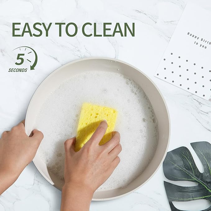 23pcs Ceramic Pots and Pans Set, Nonstick Detachable Handle Cookware, Induction Kitchen Cooking Set with Removable Handle,include Frying Pans & Saucepans Oven Safe, Induction, Stackable Set