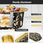 EUSOAR Mini Cake Pans with Lids, 50pcs 6.8oz Disposable Aluminum Foil Small Loaf Baking Pans with Lids, Souffle Muffin Liners Cupcake Containers Wrappers Cheesecake Creme Brulee Ramekins Pan
