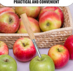 Cabilock 2pcs Corer and Pitter, Stainless Steel Fruit Corer with Wooden Handle, Serrated and Smooth Pitter for Apple, Pear, Peach