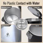 Mecity Electric Kettle 1.7L Touch Screen Temperature Control Water Boiler, No Plastic Contact with Water. 6 Preset Temperature Programs, 2 Hours Keep Warm, Dark Grey