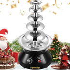 Chocolate Fountain Commercial Hot Chocolate Fondue Tower 5 Tier 7-Pound Large Capacity Stainless Steel Chocolate Melting Heating Machine for Nacho Cheese for Party Wedding (Flash Black)