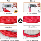 Silicone Trivets for Hot Pots and Pans, 4PCS Flexible Multipurpose Hot Pads Pot Holders, Heat Resistant Trivet Mats for Hot Dishes, Soft Non-Slip Silicone Mat for Kitchen Counter(Red)