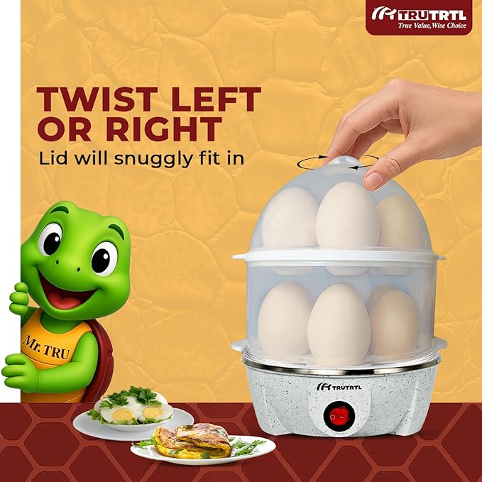4 in 1 electric egg cooker | Boils upto 14 eggs | Poacher | Omelet maker | Vegetable steamer, dumpling & More | Marble