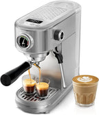 HIBREW H10B - 51mm Espresso Machine - Temperature & Cup Volume Adjustable at will - With Intelligent Display Screen & Pressure Gauge - Stainless Steel Body