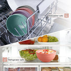 12 Pcs Unbreakable Cereal Bowls Set, 26 Oz Wheat Straw Bowls Set, Microwave & Dishwasher Safe Bowls for Kitchen, Reusable Plastic Bowls for Soup, Salad and Snack, BPA Free, Multicolor