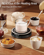 Coffee Mug Warmer for Desk, 50W Fast Heating Cup Warmer with Smart Display, 4 Temps & 12H Timer, Auto Shut Off for Tea, Milk, Hot Drinks - Classic Black