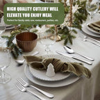 60-Piece Silverware Set for 12, Stainless Steel Flatware, Mirror Polished Cutlery Set, Utensils Include Spoons, Forks, Knives for Home, Restaurant, Beaded Handle, Dishwasher Safe