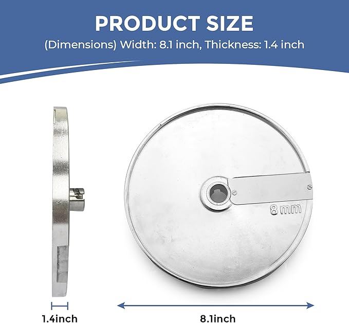 TK Universal Disc Replacement for Half and Round Hopper - Vegetable Chopper - Slicer 8mm for Slicing