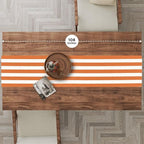 Folkulture Table Runner | Fall Table Runners 90 inches Long | Striped Boho White Table Runners for Farmhouse Decor or Table Decorations for Party | Burnt Orange Table Runner for Fall Decor