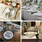 10.5” Porcelain Coupe Dinner Plates with Golden Rim, Stackable Off-White Ceramic and Round, Perfect for Salad, Dessert, Steak, Pasta (Set of 6)